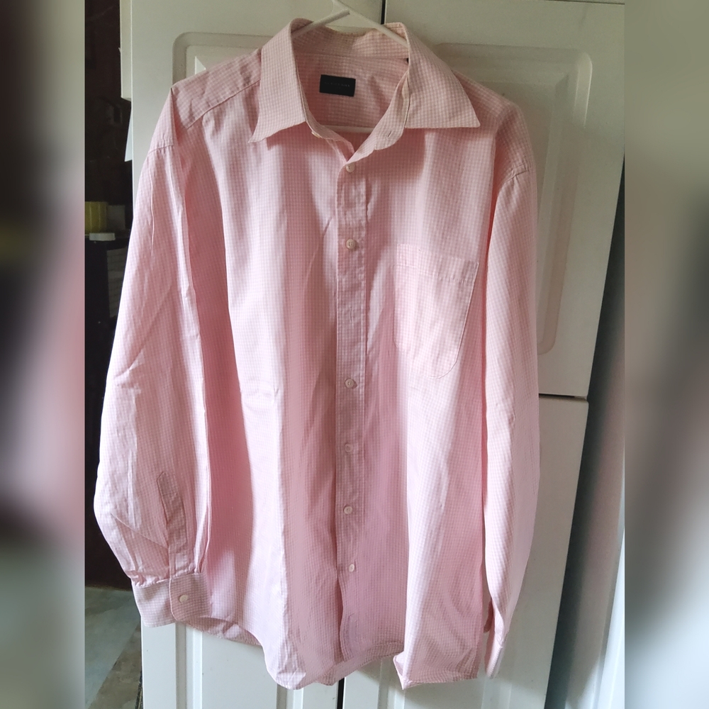 Burberry Golf Pink/white Tiny Check Dress Shirt